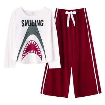 100% Cotton pajamas sets o-neck tops + wide leg pants 2pcs/set nightwear plus size M-3XL cartoon pyjamas women spring sleepwear
100% Cotton pajamas sets o-neck tops + wide leg pants 2pcs/set nightwear plus size M-3XL cartoon pyjamas women spring sleepwear