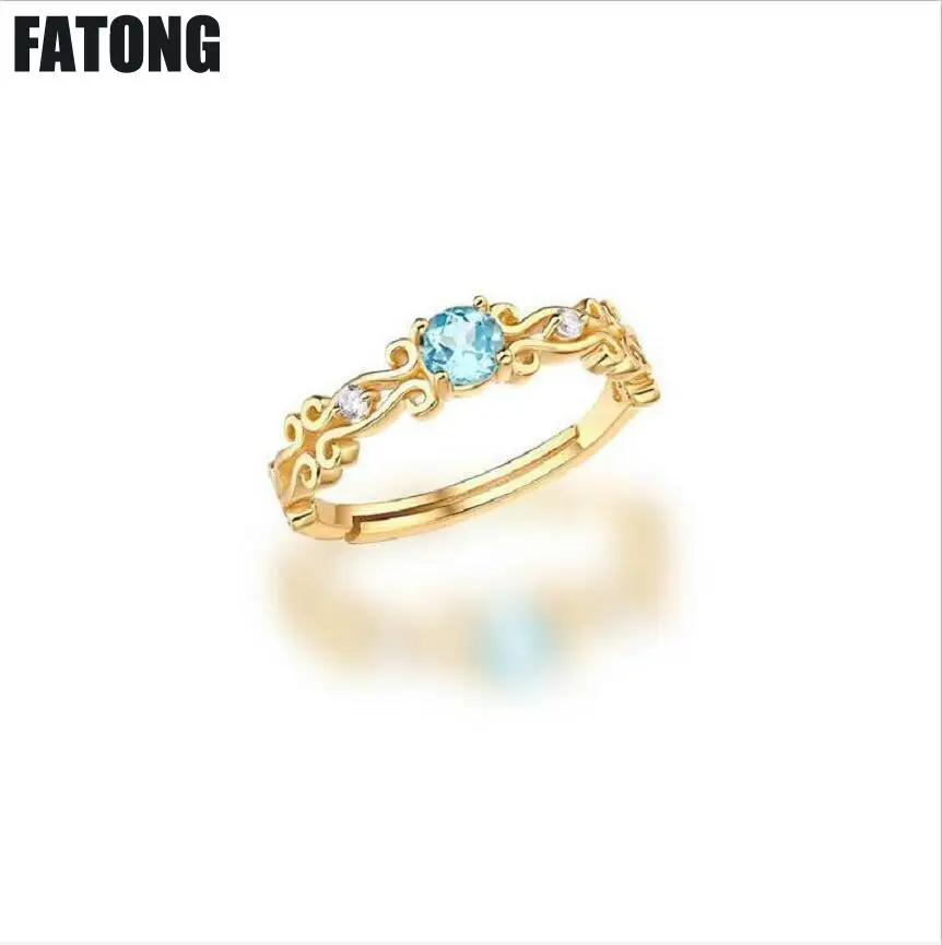 The new European 925 sterling silver apatite crystal hollow carved ring female European and American fashion jewelry. J023
The new European 925 sterling silver apatite crystal hollow carved ring female European and American fashion jewelry. J023
