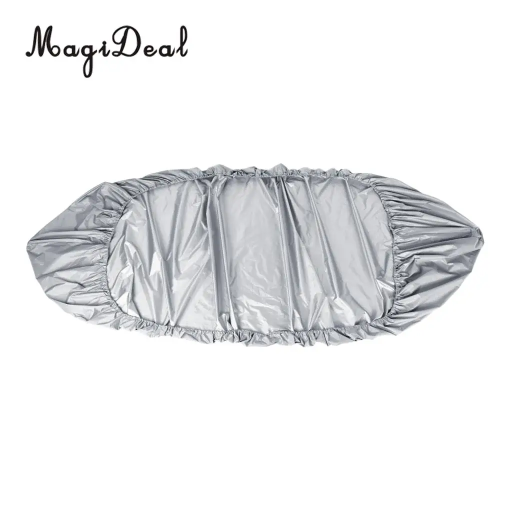 Waterproof UV & Sun Protection Kayak Cover Protector Shield Storage & Elastic Bottom Hem for Outdoor/Towing/Beach/Backyard