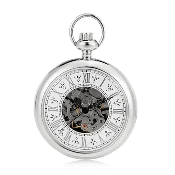 Simple Shining Silver Smooth White Roman Numerals Fashion Modern Pocket Watch Steampunk Skeleton Watch w/Chain Reloj De Bolsillo
Simple Shining Silver Smooth White Roman Numerals Fashion Modern Pocket Watch Steampunk Skeleton Watch w/Chain Reloj De Bolsillo