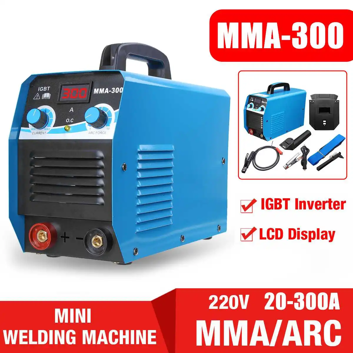 FORGELO 220V 20-300A 7000W Mini DC IGBT Inveter MMA/ARC Tools Handheld Display Pure Copper Welding Machine
FORGELO 220V 20-300A 7000W Mini DC IGBT Inveter MMA/ARC Tools Handheld Display Pure Copper Welding Machine
