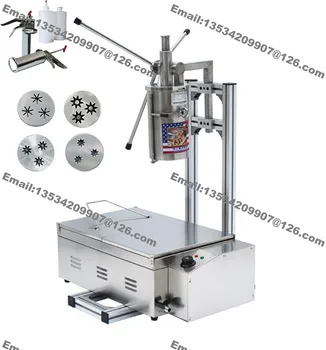 Free Shipping 3-hole Nozzle Heavy Duty 5L Manual Spanish Churros Donuts Maker Machine with 25L 220v Electric Fryer 700ml Filler
Free Shipping 3-hole Nozzle Heavy Duty 5L Manual Spanish Churros Donuts Maker Machine with 25L 220v Electric Fryer 700ml Filler
