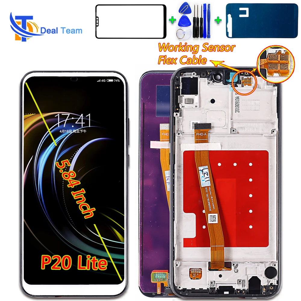 For Huawei P20 Lite 5.84 inch IPS LCD Display Touch Screen For NOVA 3E Digitizer Assembly 2280*1080 MultiTouch With Free Tools
For Huawei P20 Lite 5.84 inch IPS LCD Display Touch Screen For NOVA 3E Digitizer Assembly 2280*1080 MultiTouch With Free Tools