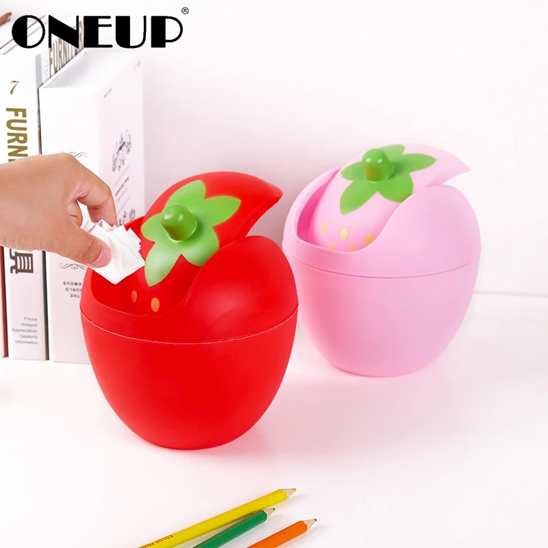 ONEUP Waste Bins Cute Strawberry Mini Desktop Trash Can Rocking Type Storage Bucket Car Trash Bin Can Garbage Dust Case Holder
ONEUP Waste Bins Cute Strawberry Mini Desktop Trash Can Rocking Type Storage Bucket Car Trash Bin Can Garbage Dust Case Holder