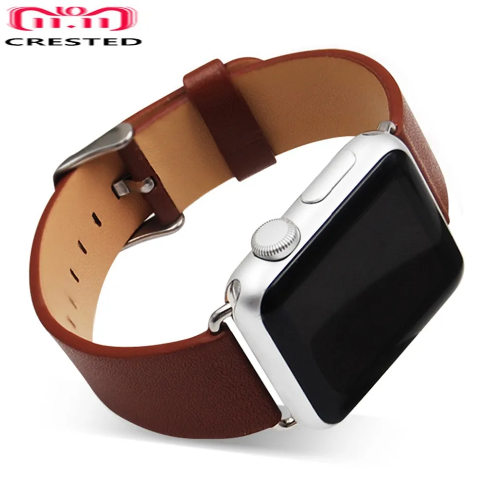CRESTED Genuine Leather strap For Apple Watch band 5 4 3 44mm/42mm correa iwatch band 40mm/38mm Wrist pulseira Bracelet belt
CRESTED Genuine Leather strap For Apple Watch band 5 4 3 44mm/42mm correa iwatch band 40mm/38mm Wrist pulseira Bracelet belt