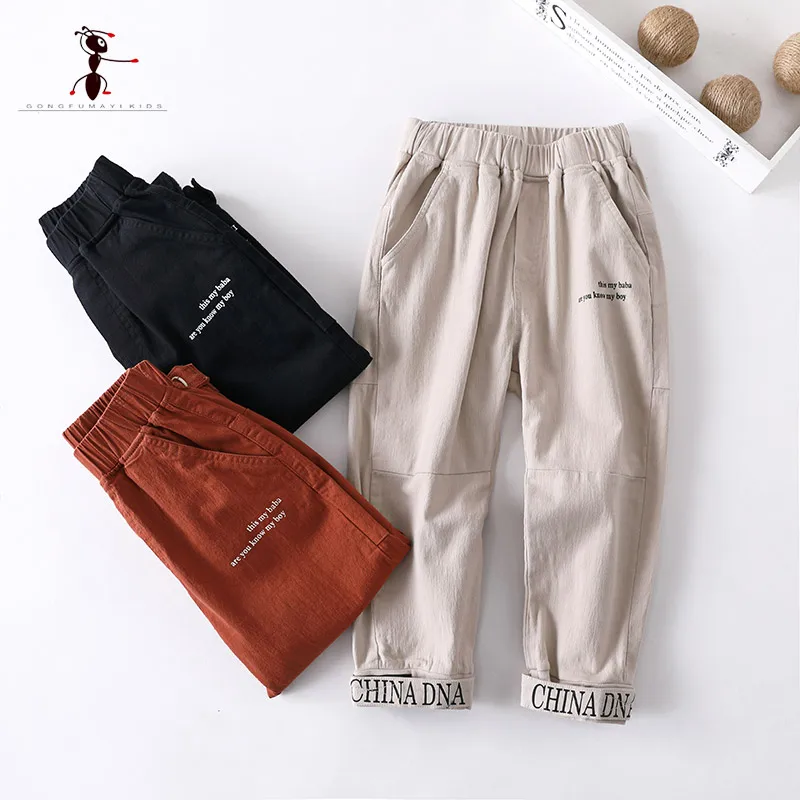 Kung Fu Ant 2019 Spring Autumn Fashion Letter Full Length Cotton Boys Casual Pants Double pocket Cuffed Cuffs Children's Pants
Kung Fu Ant 2019 Spring Autumn Fashion Letter Full Length Cotton Boys Casual Pants Double pocket Cuffed Cuffs Children's Pants