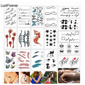 10Sheet Waterproof Temporary Tattoos Body Art Tattoo Butterfly Fox Blood Heart Feather Cat Infinity Transfer Fake Tattoo Sticker
10Sheet Waterproof Temporary Tattoos Body Art Tattoo Butterfly Fox Blood Heart Feather Cat Infinity Transfer Fake Tattoo Sticker