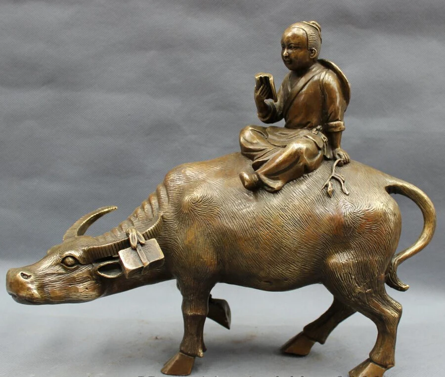 song voge gem S3614 12" Chinese Copper Bronze Folk Shu Tong Book Child Cowboy Ride Bull Ox Statue
song voge gem S3614 12" Chinese Copper Bronze Folk Shu Tong Book Child Cowboy Ride Bull Ox Statue