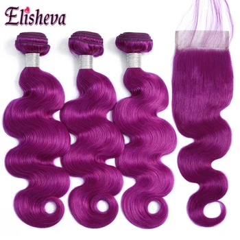 Ombre Bundles With Closure Purple Brazilian Body Wave Remy Human Hair With Baby Hair Pre-plucked Colored Bundles With Closure
Ombre Bundles With Closure Purple Brazilian Body Wave Remy Human Hair With Baby Hair Pre-plucked Colored Bundles With Closure