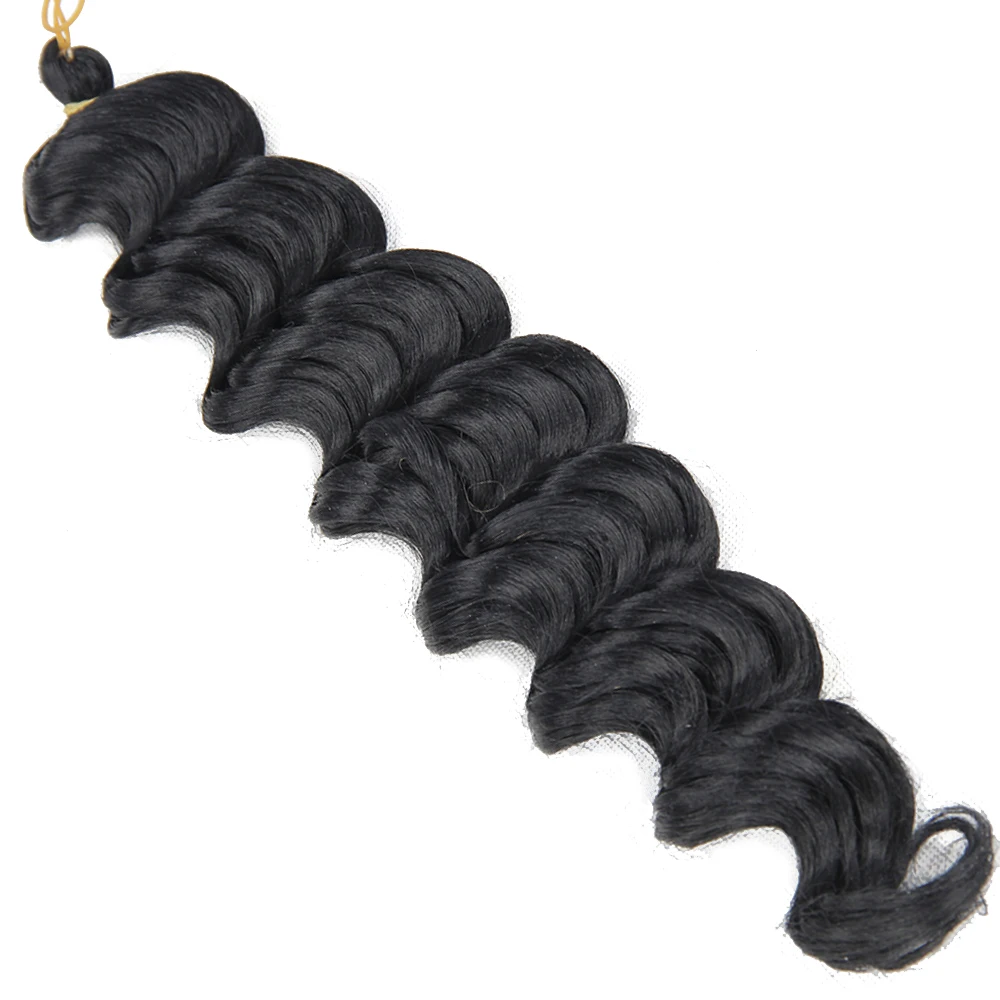 Deep wave black Ombre Crochet Braids Bulk Braiding Hair (15)