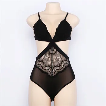 Sexy New Stylish Women's Full Lace Transparen Bodysuit Strappy Plunge Lace Hollow V Neck Sleeveless Jumpsuit Bodycon Leotard Top
Sexy New Stylish Women's Full Lace Transparen Bodysuit Strappy Plunge Lace Hollow V Neck Sleeveless Jumpsuit Bodycon Leotard Top