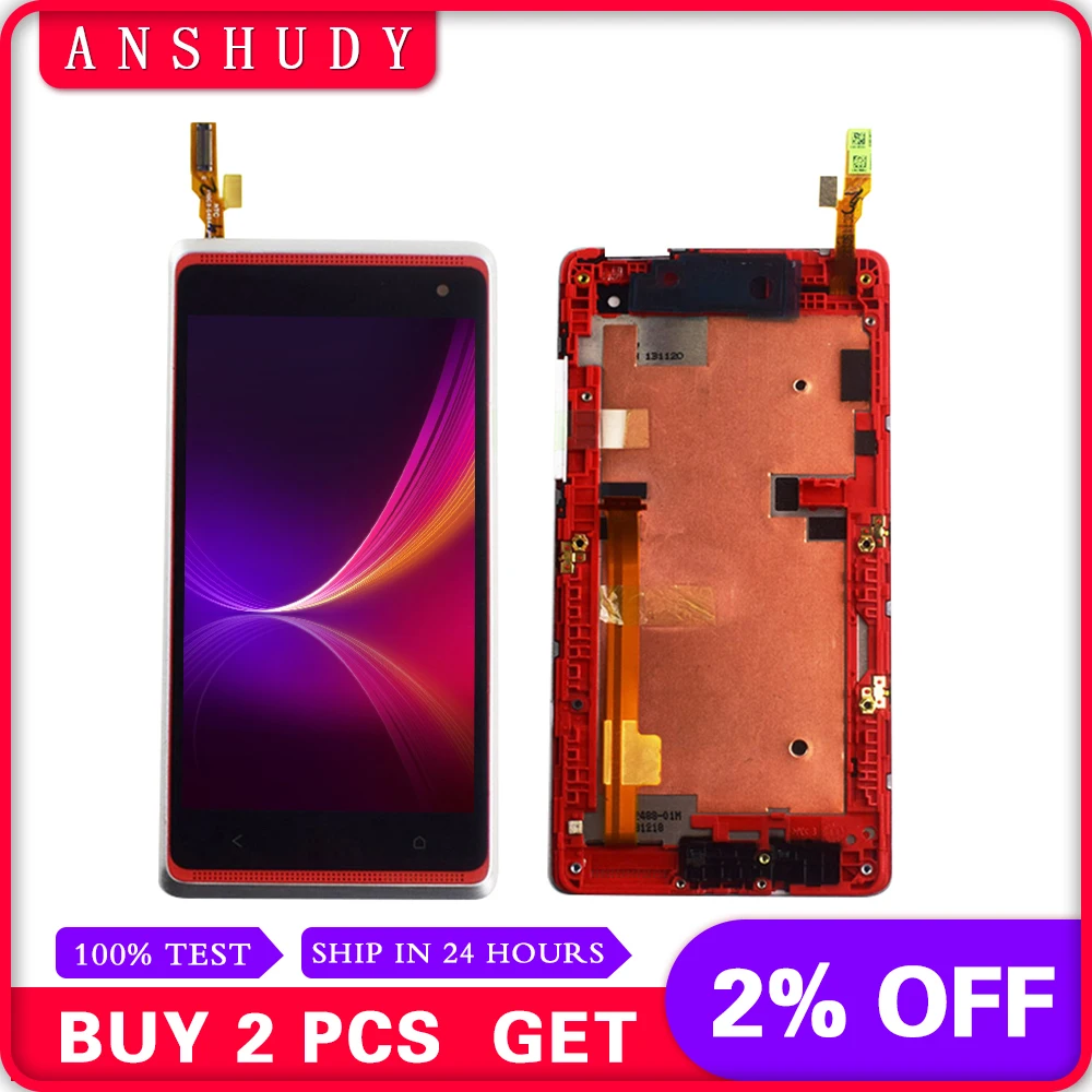 For HTC Desire 600 Full LCD Display Panel Monitor Module + Touch Screen Digitizer Sensor Glass Assembly With sliver red Frame
For HTC Desire 600 Full LCD Display Panel Monitor Module + Touch Screen Digitizer Sensor Glass Assembly With sliver red Frame