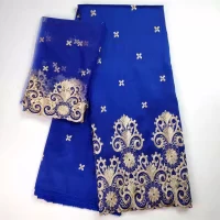 (5+2 yards/set) Royal blue African george lace fabric with embroidery mathced French lace fabric for party dress
(5+2 yards/set) Royal blue African george lace fabric with embroidery mathced French lace fabric for party dress