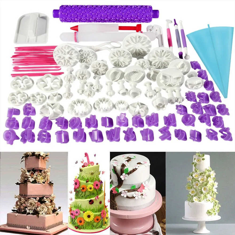 94pcs Fondant Cake Cutter Cookie Bakeware Icing Decoration Kit with Flower Modelling Mold Mould Fondant Tools Dough Roller Set
94pcs Fondant Cake Cutter Cookie Bakeware Icing Decoration Kit with Flower Modelling Mold Mould Fondant Tools Dough Roller Set