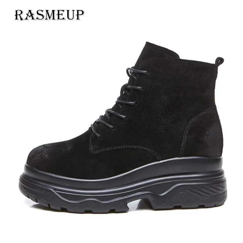 RASMEUP Genuine Leather Women Platform Ankle Boots Winter Women's Snow Boots Brand Thick Soled Plush Warm Woman Footwear Black
RASMEUP Genuine Leather Women Platform Ankle Boots Winter Women's Snow Boots Brand Thick Soled Plush Warm Woman Footwear Black