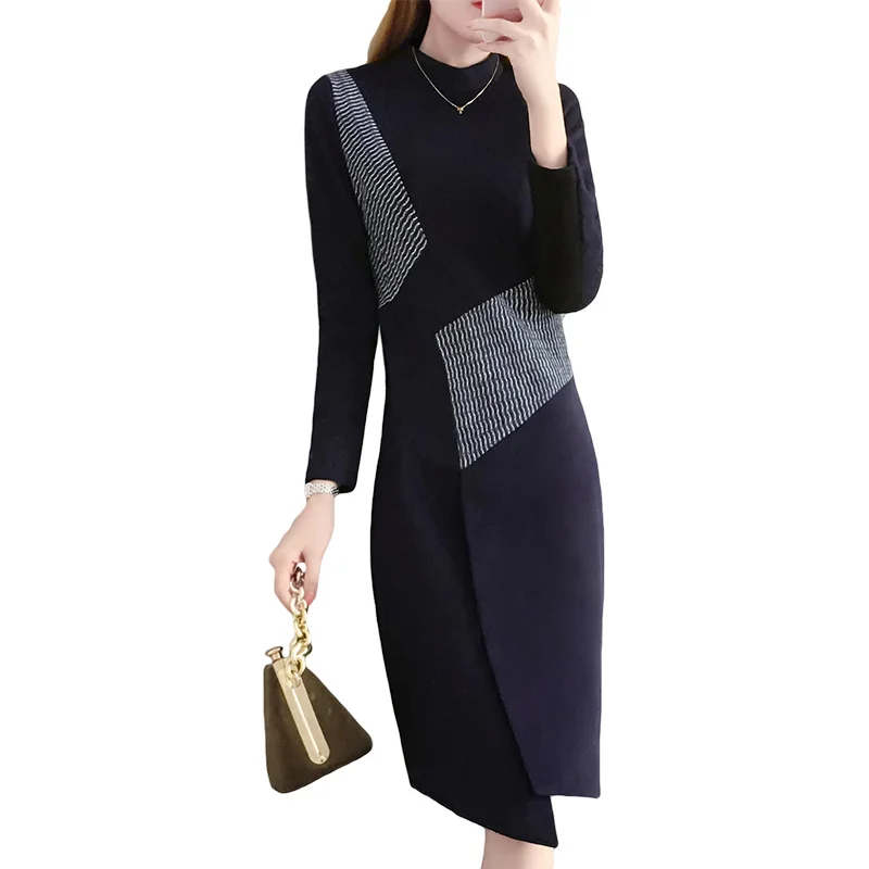 Autumn and winter Long-sleeved Dress Female Thick Warm Dresses women 2019 New Slim Bodycon Patchwork plus velvet Bottom Dress
Autumn and winter Long-sleeved Dress Female Thick Warm Dresses women 2019 New Slim Bodycon Patchwork plus velvet Bottom Dress