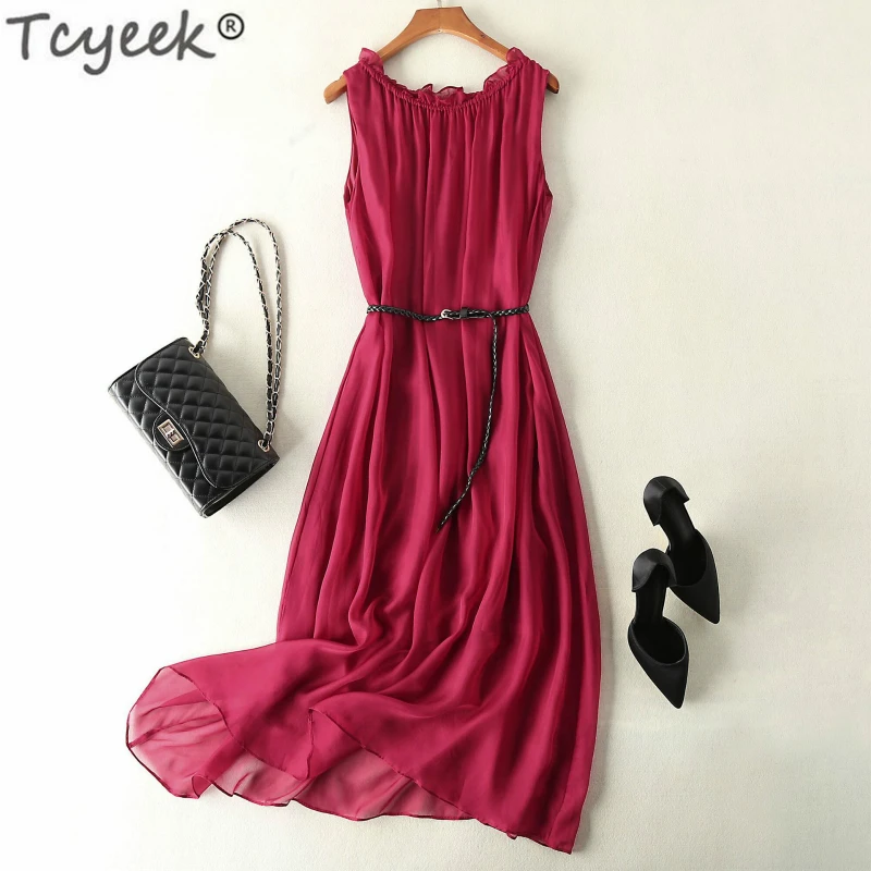 Tcyeek Summer Dress Women Silk Long Dresses Sleeveless White Beach Dresses Maxi Party Dress Vestidos Verano 2019 Clothes LWL1526
Tcyeek Summer Dress Women Silk Long Dresses Sleeveless White Beach Dresses Maxi Party Dress Vestidos Verano 2019 Clothes LWL1526