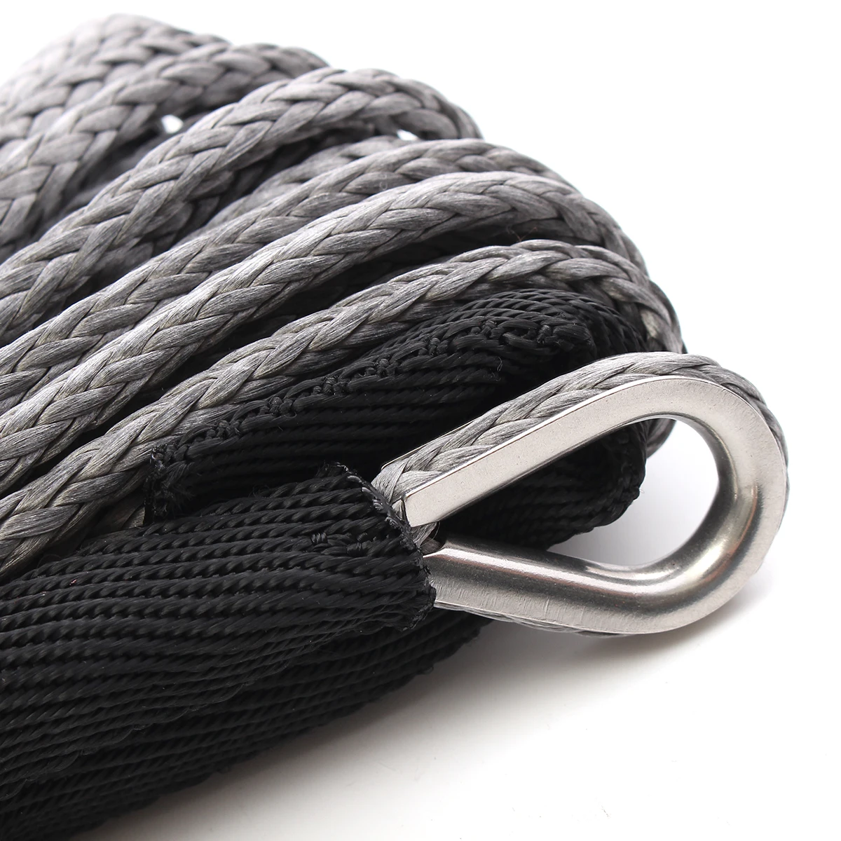 Веревка для лебедки с оболочкой серый синтетический трос троса 15 м 7700LBs веревка