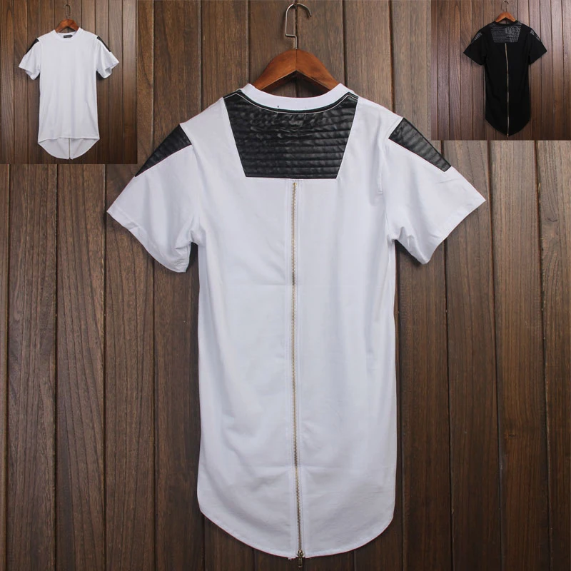 Men Swag Leather T-shirt Extend Golden Zip Men's Streetwear T Shirt Oversized Back zipper Hip Hop Tee Extended Punk T-shirt
Men Swag Leather T-shirt Extend Golden Zip Men's Streetwear T Shirt Oversized Back zipper Hip Hop Tee Extended Punk T-shirt
