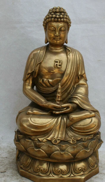 JP S061 14" Tibet Tibetan Buddhism Brass seat Shakyamuni Amitabha Buddha Pagoda Statue
JP S061 14" Tibet Tibetan Buddhism Brass seat Shakyamuni Amitabha Buddha Pagoda Statue