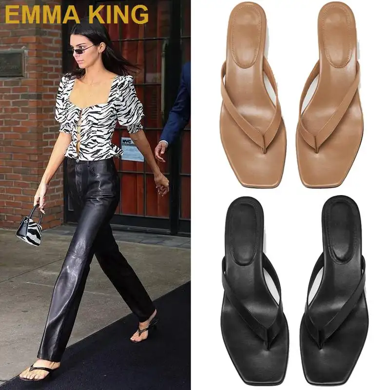 Chic Flip Flop Women Leather Slides Kitten Heel Summer Sandals Square Toe Shoes Sexy Ladies Outdoor Slippers Beach Sandals
Chic Flip Flop Women Leather Slides Kitten Heel Summer Sandals Square Toe Shoes Sexy Ladies Outdoor Slippers Beach Sandals