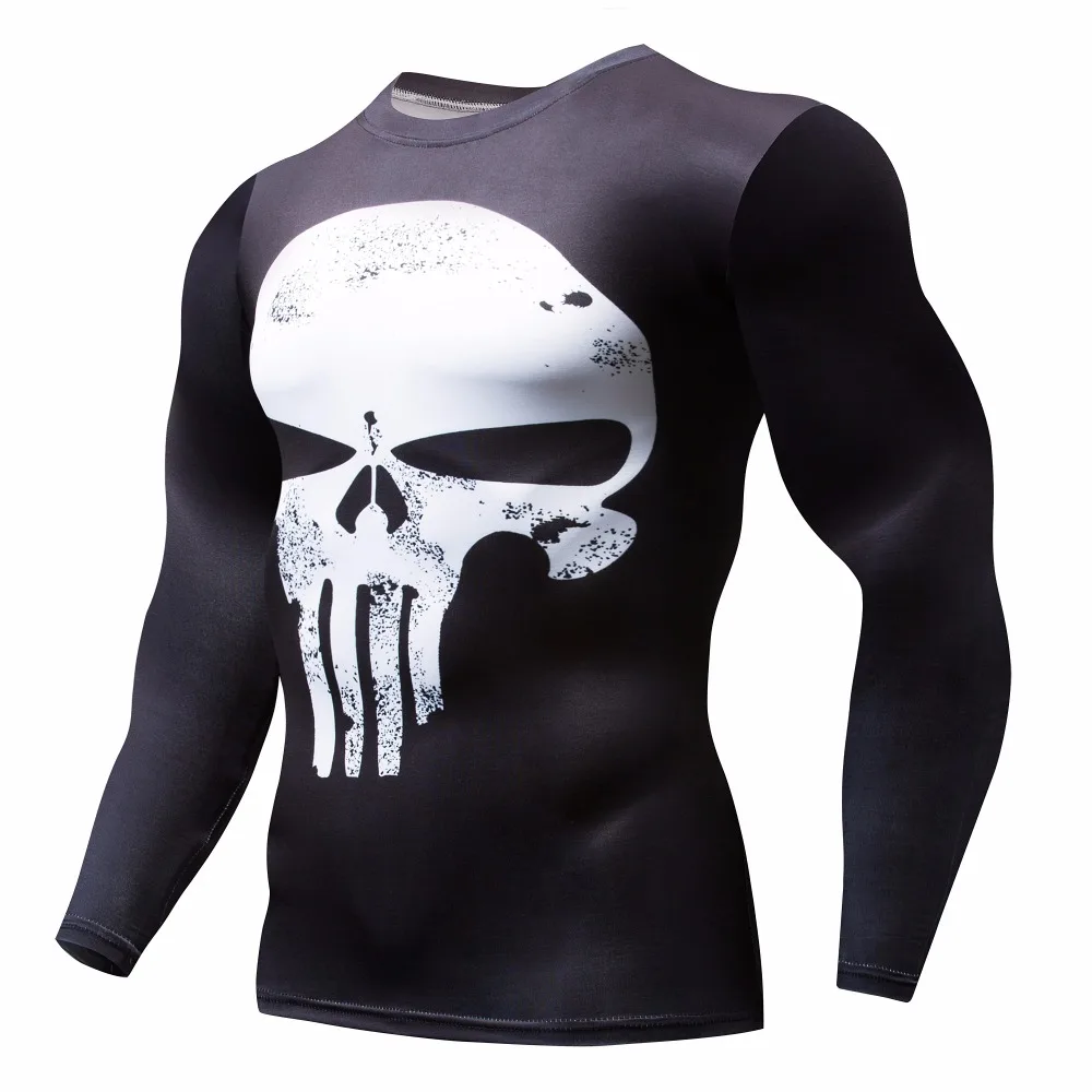 Long Sleeve Sport Shirt Men Superhero Punisher 3D Compression T Shirt Quick Dry Men's Running T-shirt Gym Fitness Top rashgard
Long Sleeve Sport Shirt Men Superhero Punisher 3D Compression T Shirt Quick Dry Men's Running T-shirt Gym Fitness Top rashgard