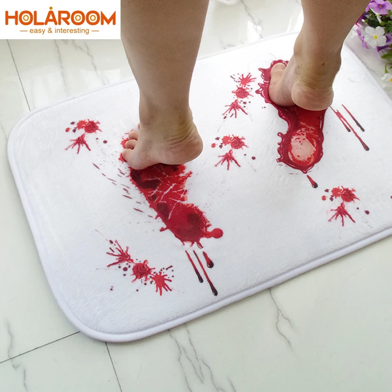 

Blood Footprint Doormat Bath Mats Water Non-slip Absorption Carpet new and high quality Bathroom Bath Kitchen Rugs for kitchen