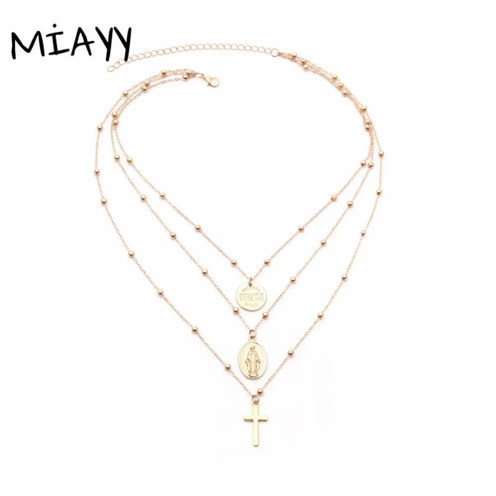 Catholic Rosary Beads Jesus Cross Long Necklace Women Charms Gold Multilayers Chain Choker Necklaces Fashion Jewelry
Catholic Rosary Beads Jesus Cross Long Necklace Women Charms Gold Multilayers Chain Choker Necklaces Fashion Jewelry
