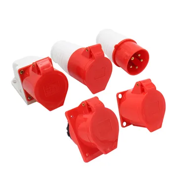 

Makerele Industrial Site Plug & Sockets IP44 Male/Female Industry Electrical Socket 16/32A 3P/4P/5P Pin Blue Red Waterproof