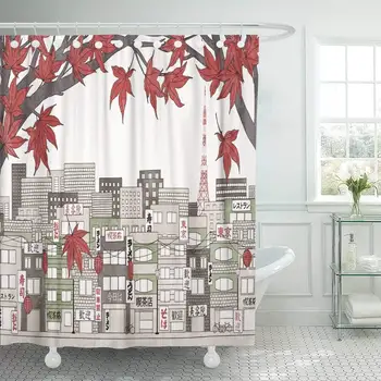 Shower Curtain with Hooks Tokyo Japan in Autumn Colorful of The City with Red Maple Branches and Some Empty Space Bathroom
Shower Curtain with Hooks Tokyo Japan in Autumn Colorful of The City with Red Maple Branches and Some Empty Space Bathroom