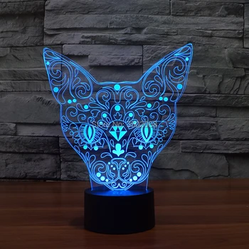 Cartoon beautiful 3D flower cat design colorful night light 7 Changing Colors as a children's holiday gift or room decoration
Cartoon beautiful 3D flower cat design colorful night light 7 Changing Colors as a children's holiday gift or room decoration