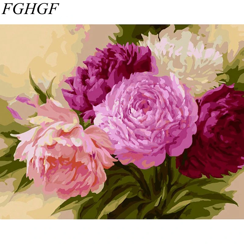 FGHGF картина в рамке с цветами сделай сам по номерам каллиграфическое украшение