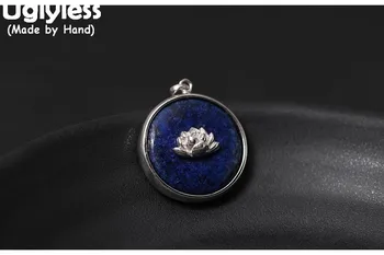 Uglyless Real S 925 Sterling Silver Ethnic Lapis Round Pendants Necklaces Women Vintage Handmade Lotus Jewelry with Chain Bijoux
Uglyless Real S 925 Sterling Silver Ethnic Lapis Round Pendants Necklaces Women Vintage Handmade Lotus Jewelry with Chain Bijoux