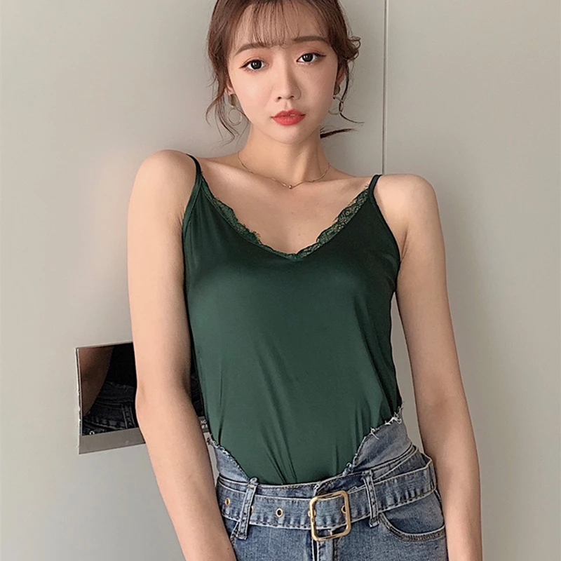Fashion Silk Tops Women Tank Tops Streetwear Satin Sexy Lace Sleeveless Tank Top Plus Size XXXL Ladies Camisole Bottom Shirt
Fashion Silk Tops Women Tank Tops Streetwear Satin Sexy Lace Sleeveless Tank Top Plus Size XXXL Ladies Camisole Bottom Shirt