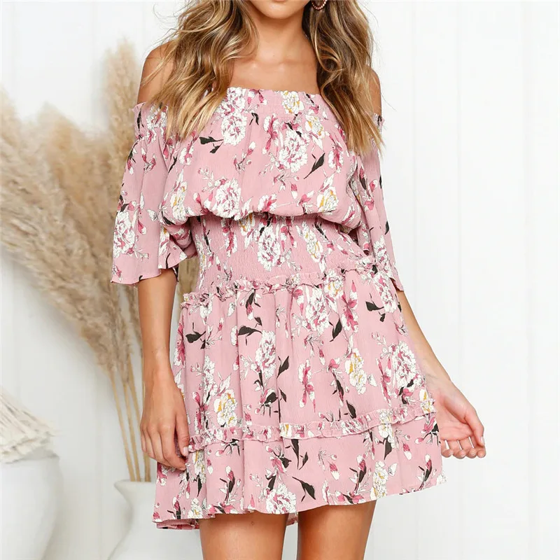 Summer Dress 2019 Women Boho Style Floral Print Chiffon Beach Dress Sexy Off Shoulder Elegant Mini Party Dress Sundress Vestidos
Summer Dress 2019 Women Boho Style Floral Print Chiffon Beach Dress Sexy Off Shoulder Elegant Mini Party Dress Sundress Vestidos