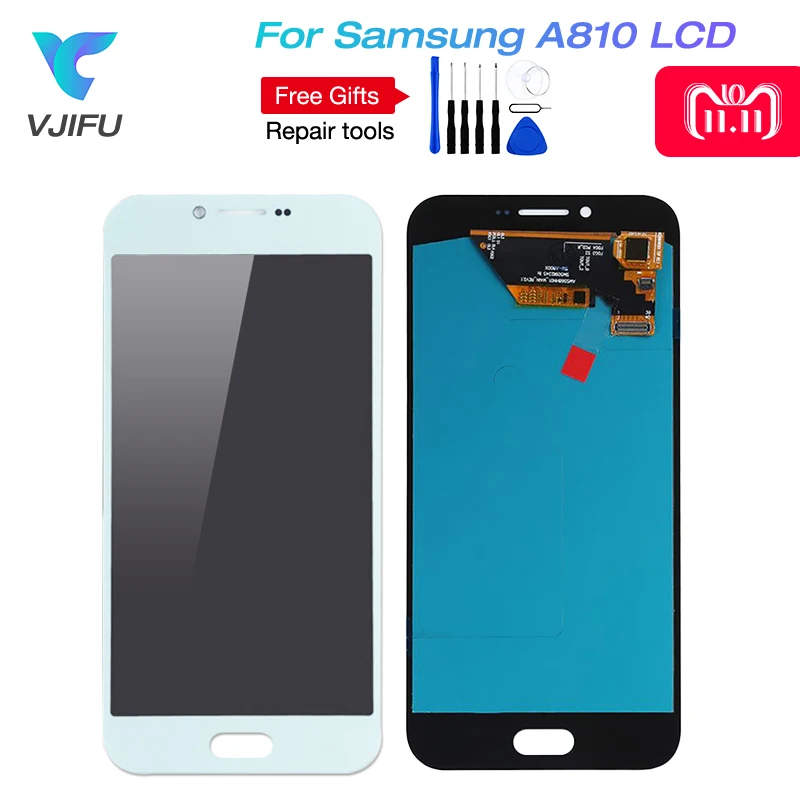 Супер AMOLED A810 LCDs для Samsung Galaxy A8 2016 A810F/ds A810YZ ЖК-дисплей сенсорный экран дигитайзер Duos