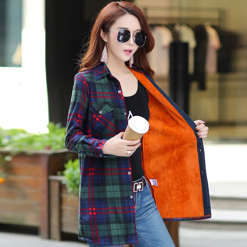 2018 New Long Women's Plaid Shirt Flannel Thick Warm Female Long Sleeve Tops M-3XL Winter Check Blouse big size Blusas Femininas
2018 New Long Women's Plaid Shirt Flannel Thick Warm Female Long Sleeve Tops M-3XL Winter Check Blouse big size Blusas Femininas