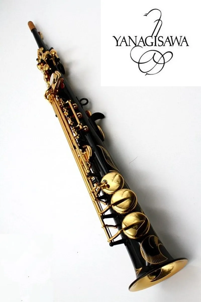 

Custom Japan Yanagisawa Soprano saxophone S901 Instrument B flat Musicl Black Golden key Soprano sax with case free shipping