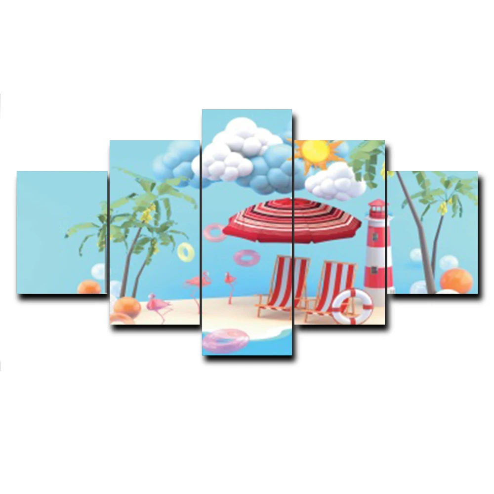 Cartoon 5 Panel Tropical Cloud Sun Outside Posters and Prints Canvas Painting for Living Room Kids Bedroom Home Decor No Frame
Cartoon 5 Panel Tropical Cloud Sun Outside Posters and Prints Canvas Painting for Living Room Kids Bedroom Home Decor No Frame