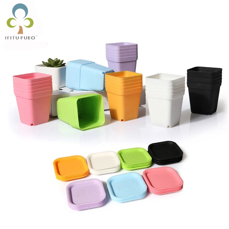 10pcs Mini Square Plastic Plant Flower Pot Home Office Decor Planter Colorful With Pots Trays Green Plant Artificial WYQ
10pcs Mini Square Plastic Plant Flower Pot Home Office Decor Planter Colorful With Pots Trays Green Plant Artificial WYQ