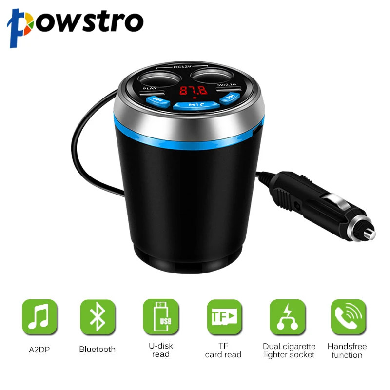 Powstro Dual USB Car Cup Charger Bluetooth Car Cup Holder Multifunction Kit FM Transmitter Cigarette Lighter Socket Adapter
Powstro Dual USB Car Cup Charger Bluetooth Car Cup Holder Multifunction Kit FM Transmitter Cigarette Lighter Socket Adapter