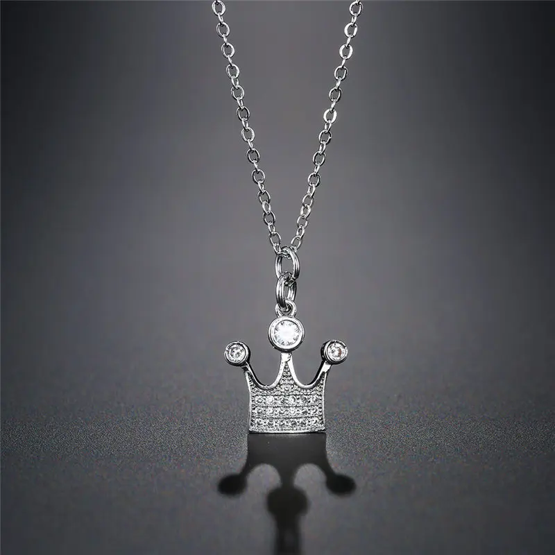 Luxury White Cubic Zirconia Necklace Gold/Silver Color Link Chain Cute Crown Pendant Necklace Fashion Women Party Jewelry
Luxury White Cubic Zirconia Necklace Gold/Silver Color Link Chain Cute Crown Pendant Necklace Fashion Women Party Jewelry
