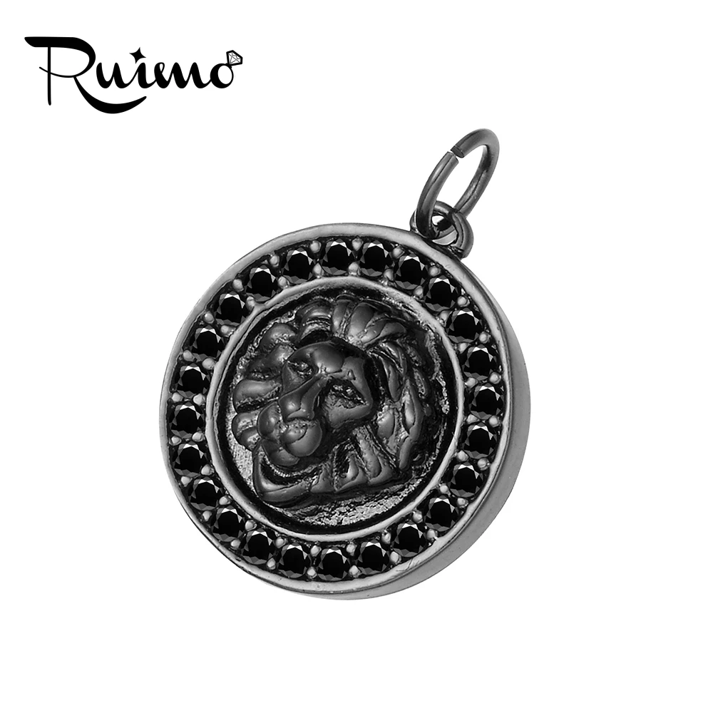 RUIMO Micro Inlays Zircon Round Shape Necklaces Pendants Plating Metal Copper Beads Male Lion Pattern Charms For Jewelry Making
RUIMO Micro Inlays Zircon Round Shape Necklaces Pendants Plating Metal Copper Beads Male Lion Pattern Charms For Jewelry Making
