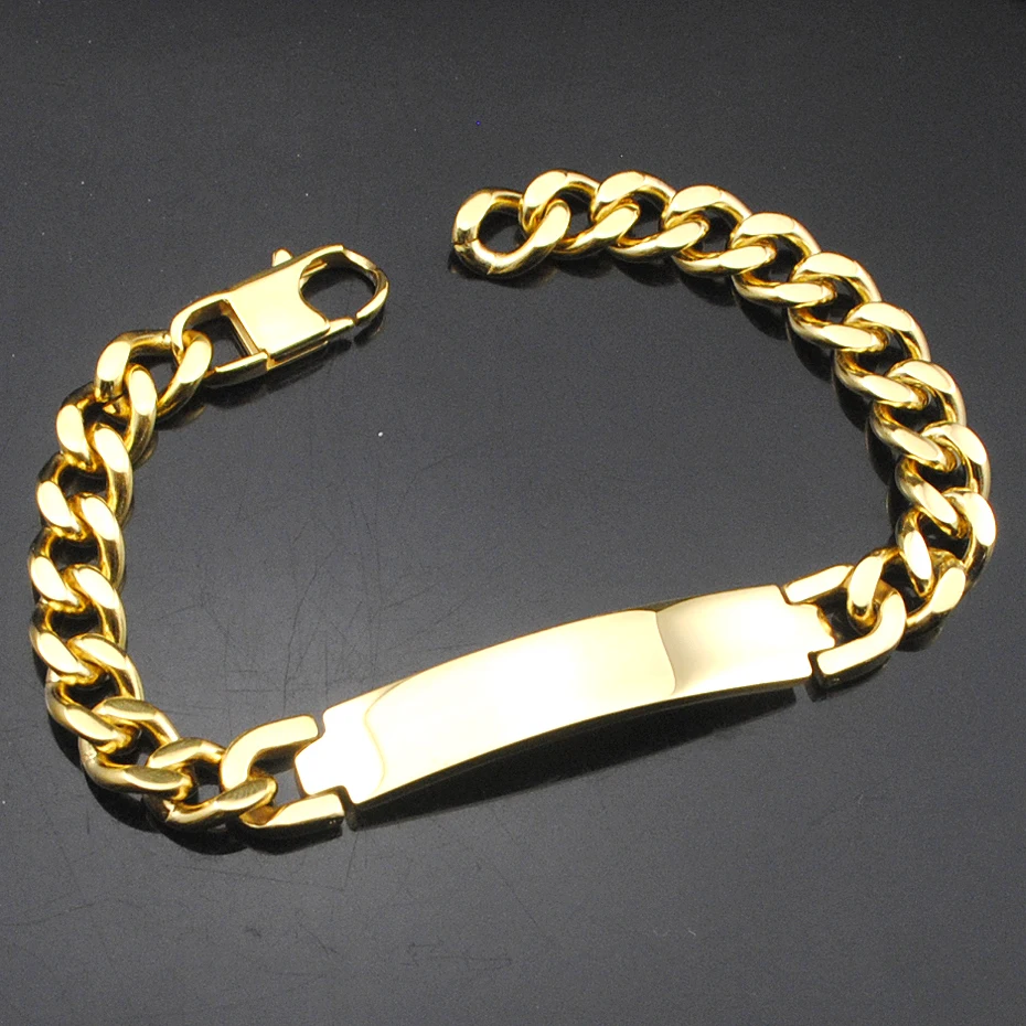 AMUMIU Factory Price!! Men's ID Bracelet 316L Stainless Steel Gold Color Bracelet For Men Wholesale HZB003
AMUMIU Factory Price!! Men's ID Bracelet 316L Stainless Steel Gold Color Bracelet For Men Wholesale HZB003