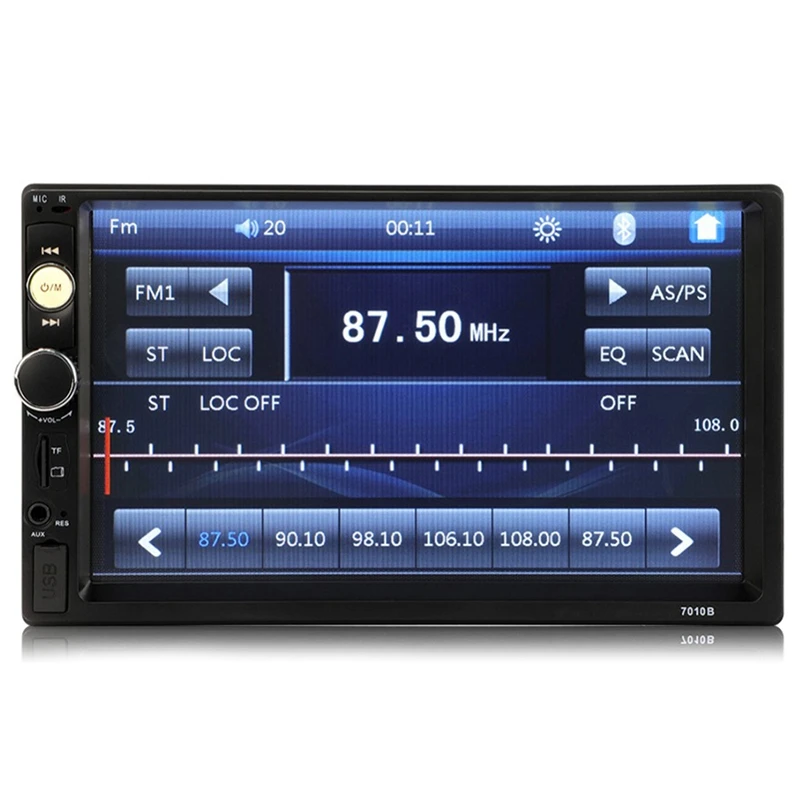 SODIAL 7023B 2 din auto audio lettore multimediale stereo Touch screen da 7 pollici Supporto lettore MP5 HD Bluetooth Camera FM USB Aux Giocatore di auto