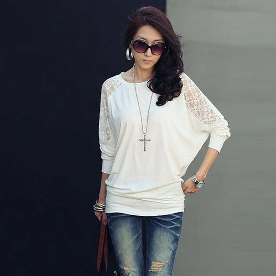 batwing top Long Sleeved Batwing Baggy Womens Stylish Casual Blouse T UK  Loose