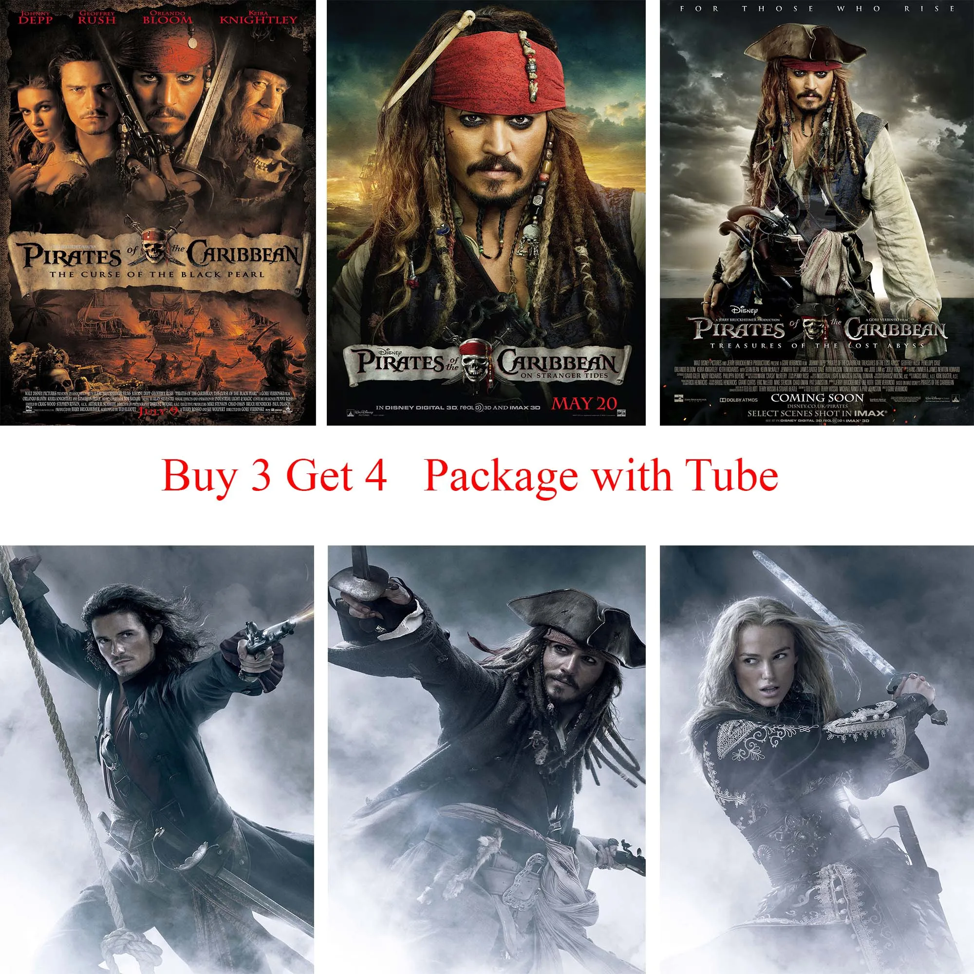 Pirates of the Caribbean On stranger tides Poster One Piece Wall Art Print.