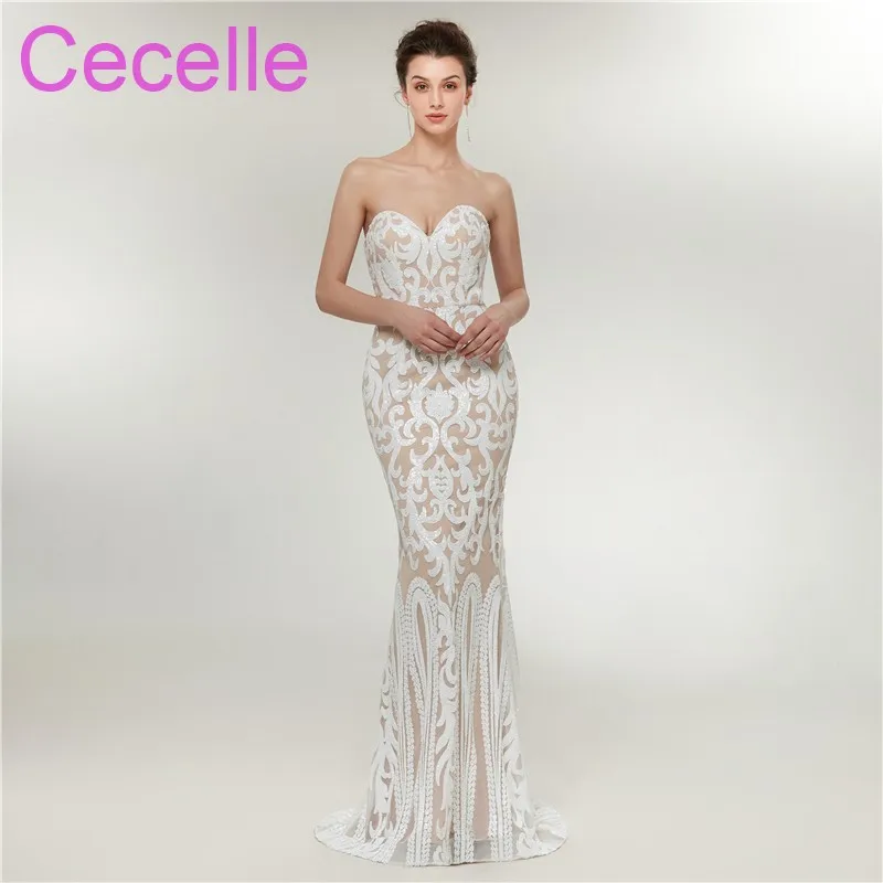 2019 White Sequins Mermaid Long Evening Dresses Sweetheart Women Formal Evening Party Gowns Elegant Social Occasion Dress
2019 White Sequins Mermaid Long Evening Dresses Sweetheart Women Formal Evening Party Gowns Elegant Social Occasion Dress