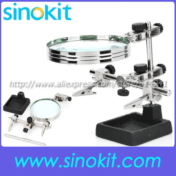 Free Shipping 3X lens Helping Hand Magnifier LED Light with Soldering Stand #508
Free Shipping 3X lens Helping Hand Magnifier LED Light with Soldering Stand #508