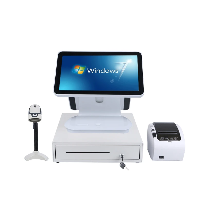 All in one touch screen pos terminal restaurant pos system high quality pos dual screen epos system POS1519D
All in one touch screen pos terminal restaurant pos system high quality pos dual screen epos system POS1519D